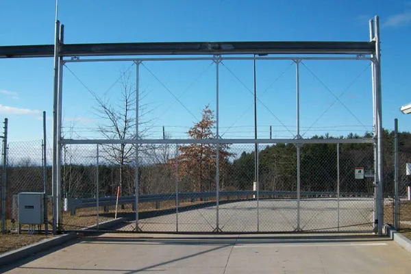 Automated slide gate installed at a commercial site by SecurityWorks